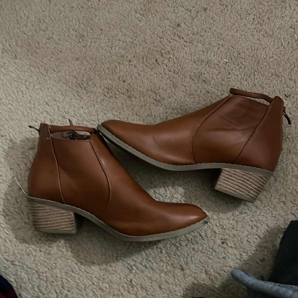 Tan booties size 7